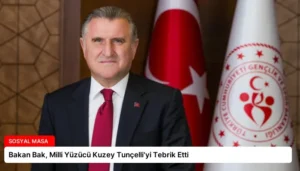 Bakan Bak, Milli Yüzücü Kuzey Tunçelli’yi Tebrik Etti