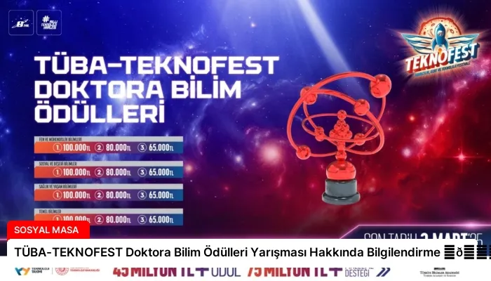 TÜBA-TEKNOFEST Doktora Bilim Ödülleri Yarışması Hakkında Bilgilendirme ⏬👇