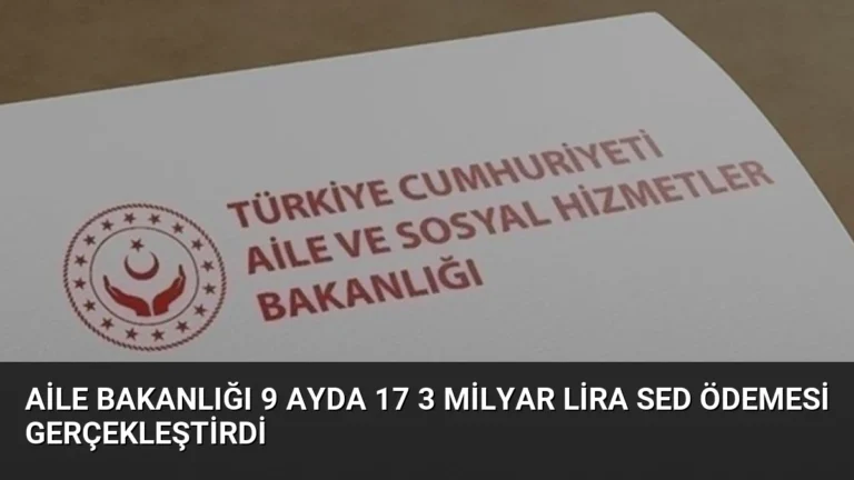 Aile Bakanlığı 9 Ayda 17 3 Milyar Lira SED Ödemesi Gerçekleştirdi